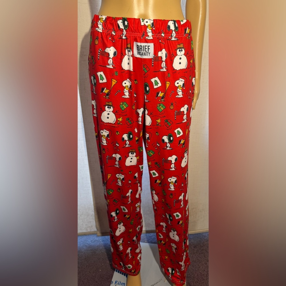Brief Insanity Peanuts, Snoopy PJ pants with pull string & side pockets. Sz. M - Picture 8 of 11
